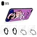 TOFOCO COM Cell Phone Finger Ring Holder, 4-Pack 360 Degree Rotation Transparent Phone Ring Stand, Hand Grip Holder Kickstand with 5 Car Mount Hooks Compatible with Universal Mobile Phone