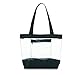Clear Tote Bag With Zipper and Interior Pocket Clear Purse Medium Size (Black)