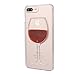Rihan 3D Design Flowing Liquid Red Wine Glass Design Transparent Plastic Case for iPhone 7 iPhone 8 (Wine Glass)
