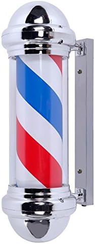 Clevr 30" LED Barber Pole, IP44 Waterproof ,Rotating Red White Blue LED Strips, Spinning Salon Light Sign,