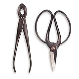ThinkBamboo Bonsai Basics Set - 8" Concave Cutter, 7" Heavy Duty Shear, and Bamboo Brush