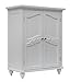Teamson Home Versailles Wooden Freestanding Floor Storage Cabinet with 2 Adjustable Interior Shelves 3 Storage Spaces and 2 Floral Scroll Doors, White