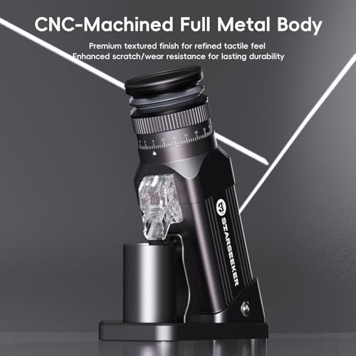 STARSEEKER E64 Electric Coffee Grinder 64MM Espresso Titanium Flat burr Stepless Fineness Adjustment Home Bean Grinder (black)