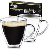 Dragon Glassware Espresso Cups, Clear Glass Double