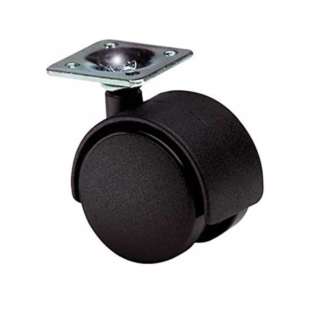 Merriway® BH05121 (2 Pcs) Castor Caster Twin Wheel Plate Fix 40mm White - Pack of 2 Pieces