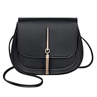 JOYFEEL Womens RFID Small Crossbody Bags Simple PU Leather Cell Phone Purse Wallet with Credit Card Slots with Pendant Black