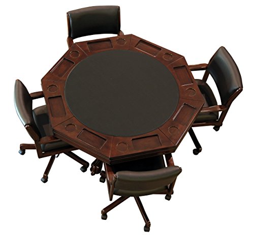 54-Combination-Game-Table-Set-w-4-Chairs-Mahogany
