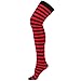 HDE Women's Plus Size Striped Stockings Thigh High Over the Knee OTK Sheer Nylons (Red Black Stripes)