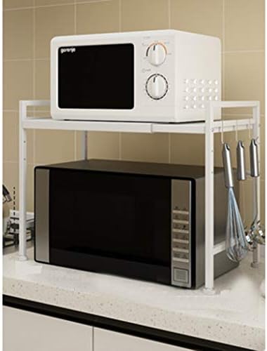 JSSFQK Kitchen Storage Rack Double Floor Type Multi-function Rack 433248cm Microwave oven rack wéMicrowave oven rack (color : White)