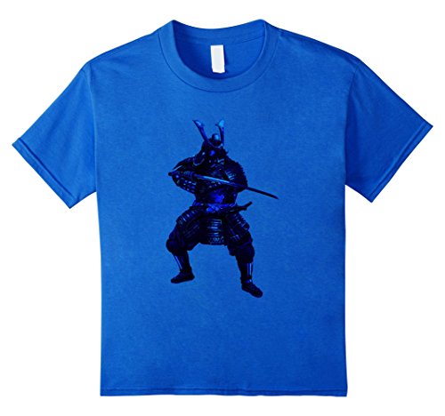 Dark Blue Cold Blood Japanese Samurai Warrior In Armor Shirt