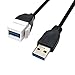 Poyiccot USB 3.0 Keystone Jack Cable, 10Gbps Type A Male to Female Keystone Jack Pigtail Extension Cable for USB 3.0 Wall Plate Connectors Adapter Convertor Cord, (10inch M/F)