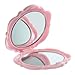 TOOGOO(R) 1 pcs Beautiful 3D Stereo Double Sided Cute Retro Rose Shape Makeup Compact Cosmetic pocket personal Mirror for women men lady girl Pink