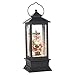 Lighted Snow Globe Lantern: 11 Inch, Black Holiday Water Lantern by RAZ Imports (North Pole Santa)