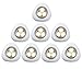 LEDINUS Set of 8 Mini Triangulum 3 Led Warm White Battery Operated LED Stick-on Touch Tap Lights for Bedroom, Baby Room, Drawer Bar Sets Attics Garages Car Sheds Storage Room …