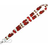 Pinstant White Our Lady of Guadalupe Virgin Mary Jesus Christ Christian 17.7" Neck Lanyard Keychain Holder ID Badge Strap