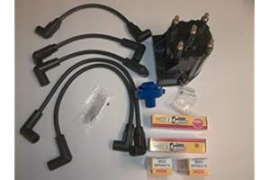 RPS Tune Up Kit with NGK BPR6EFS spark plugs distributor cap, rotor and spark plug Wires Mercruiser 3.0L LX Replaces 811635Q2 816761Q14