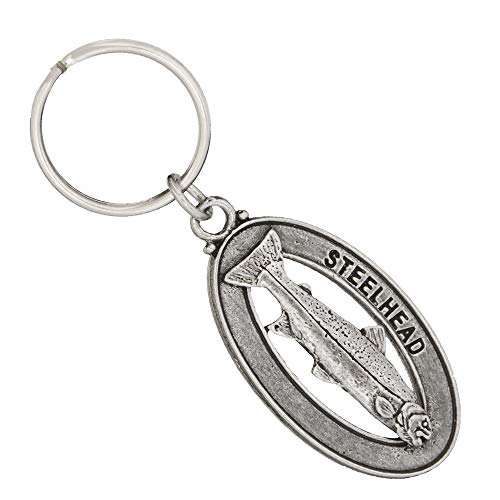 Steelhead Small Keychain Pewter Keychain, F034KC