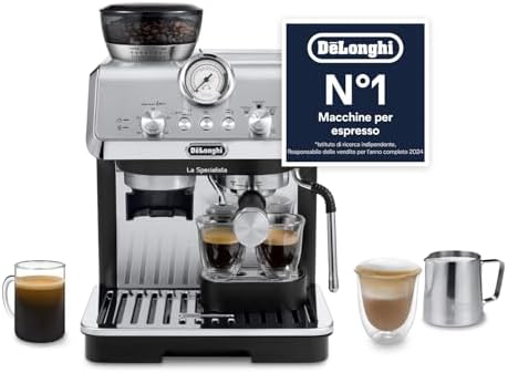 LA SPECIALISTA ARTE EC9155.MB Macchina da caffè Manuale, 3 Ricette Preimpostate, Controllo Attivo della Temperatura, 8 Livelli di Macinazione, Lancia MyLatte Art, incluso KIT BARISTA, Nera