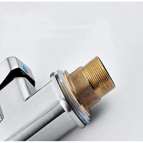 Kitchen Sink Tap Kitchen Hot and Cold Single Hole Tap Brushed Double Tap Plumbing Bathroom - Thumbnail 4