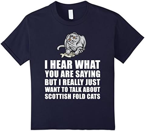 Kids Scottish Fold Cat Owner Gift 12 Navy