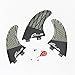 Prosea Surfing Fins FCS Base Carbon G5 Size Grey Surfboard Thrusters Made of Cabon Fiberglass and Honeycomb with 1 Key& 6 Scrws