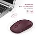 Jelly Comb 2.4G Slim Wireless Mouse with Nano Receiver, Less Noise, Portable Mobile Optical Mice for Notebook, PC, Laptop, Computer MS001 (Wine Red)