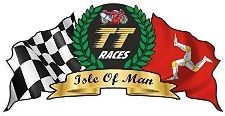 ISLE OF MAN TT Races Manx Road Moto GP Racing Crest Vinyl Car Bike