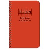 Elan Publishing Company E64-8x4W Wire-O Field Surveying Book 4 ⅞ x 7 ¼ Bright Orange Stiff Cover (Pack of 6)