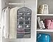 ALYER Dual-Sided Hanging Closet Mesh Pockets, Large Bra Stocking Clothes Socks Organizer(Gray)