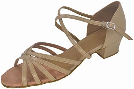 LOVELY BEAUTY Lady's Ballroom Dance Shoes for Chacha Latin Salsa Rumba Practice,Skin Color PU, 1.6" Heel, 7 B(M) US