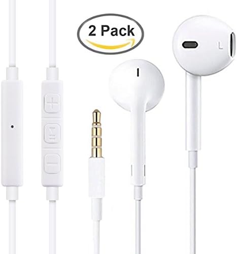 ViiVor Headphones Premium Quality Earphones Earbuds with Mic &amp; Remote Control Fully Compatible with Apple iPhone Android Smartphones and all iPod iPad(2PACK)