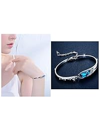 Juego de aros, brazalete y collar con colgante de gota, estrás, cristal curador, tono plateado, para mujer