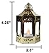 Vela Lanterns Mini Candle Lantern with Flickering LED Tea Light Candle, Batteries Included, Gold, Set of 6