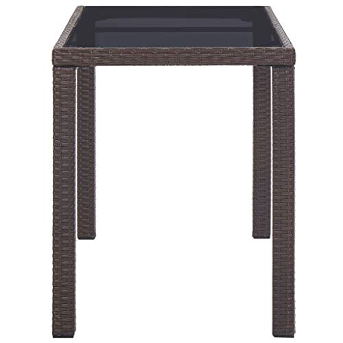 Vigleco Gartentisch Braun 123 x 60 x 74 cm Poly Rattan – Bild 4