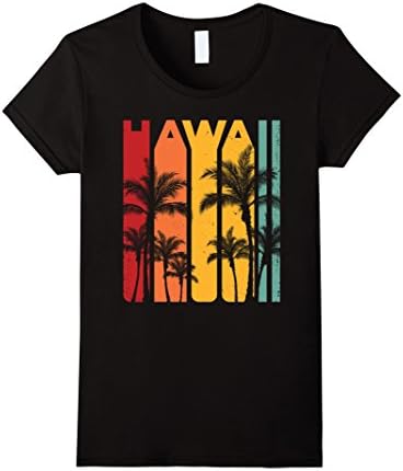 Womens Vintage Hawaiian Islands Tee Hawaii Aloha State T-Shirt Large Black