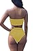 Pink Queen Women's Removable Strap Pad High Wiast Set SwiimYellow S