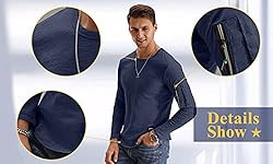 KUYIGO Mens Fashion Long Sleeve T Shirt Muscle Gym