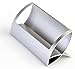 Displays2go Set of 4, Desktop Business Card Holders with Unique Curved Design - Silver, Aluminum