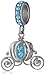 Disney Stainless Steel Crystal Carriage Dangle Pendant Bead Charm