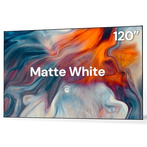 Valerion 120-inch Fixed Frame Projector Screen, 1.3dB Gain, 80% Picture Quality Enhancement, 4K/8K Ultra HD, 3D Compatible, Works with Long Throw, Short Throw & Ultra Short Throw Projectors