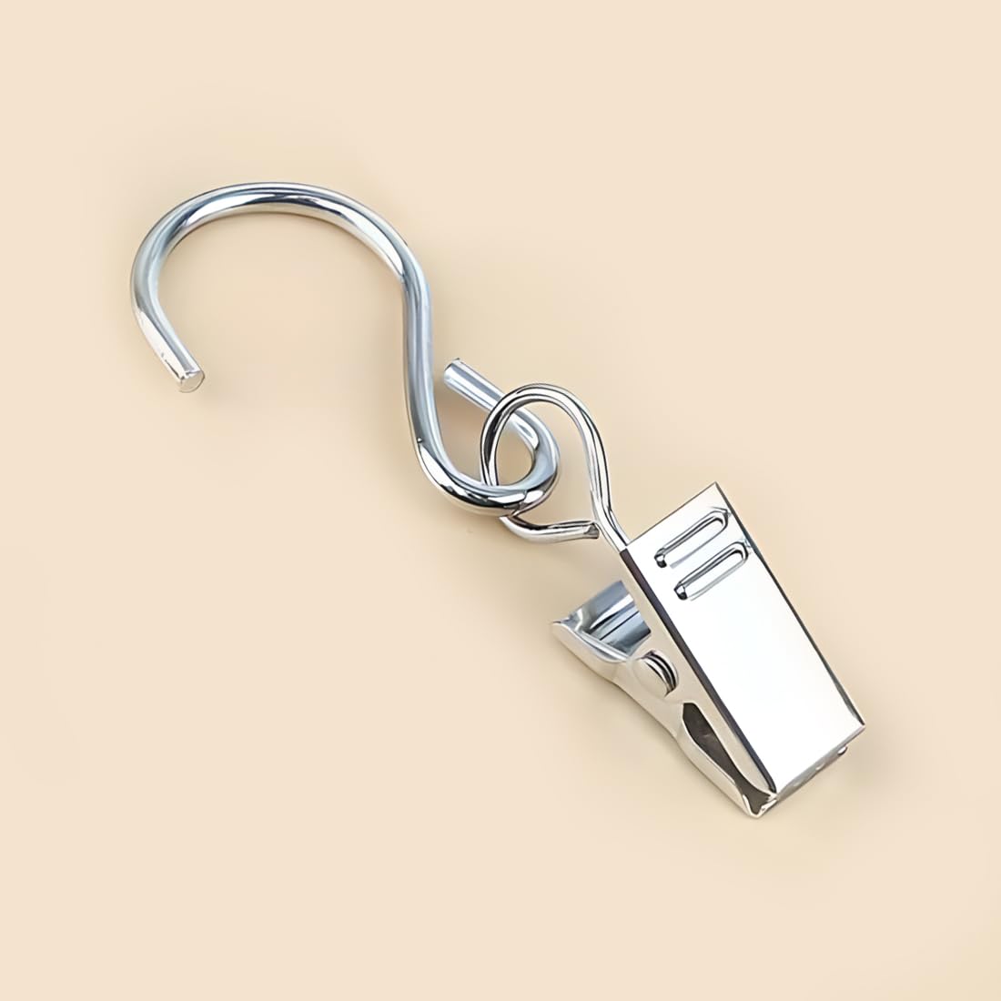 Coideal Curtain Hanging Clips Hooks, 40 Pcs Metal Gutter Hangers for Intdoor Party Xmas String Lights, Courtyard Christmas Decoration (Silver) — image 1