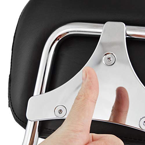 Detachable Chrome Passenger Backrest Sissy Bar w/Pad & 4-Point Docking Kit & Stealth Luggage Rack For 2014-2019 Harley Davidson Touring Electra Glide Road Glide Road King Street Glide - Thumbnail 4