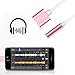 2 in 1 Lightning to 3.5mm Audio Adapter, ADABUNNY Lightning Charger, Lightning to 3.5mm Aux Headphone Jack Adapter for iPhone 7/7 Plus [No Calling Function and No Music Control] (2 in 1-Rose Gold)