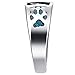 Gem Avenue Men's Sterling Silver Turquoise Gemstone Inlay Wolf with Paw and Claw Southwestern Style Ring