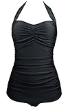 Cocoship 50s Vintage Solids Inspired Classic One Piece Pin Up Sheath Swimsuit(FBA)