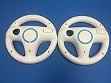 Mario Kart Racing Wheel for Nintendo Wii, 2 Sets White Color Bundle