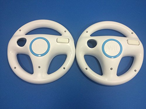 Mario Kart Racing Wheel for Nintendo Wii, 2 Sets White Color Bundle Mario Kart Racing Wheel for Nintendo Wii, 2 Sets White Color Bundle