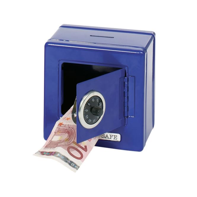 Metal Safe Money Box Blue