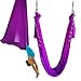 WELLSEM Aerial Yoga Hammock 5.5 Yards Aerial Pilates Silk Yoga Swing Set Include Carabiner,Daisy Chain, Pose Guide (Violet)