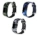 ECSEM Replacement Bands and Straps Compatible with Garmin Vivofit JR Vivofit JR.2 Vivofit 3 Band Large, with Secure Clasps [3pcs Floral Pattern Bands] Navy/Army/Air Force